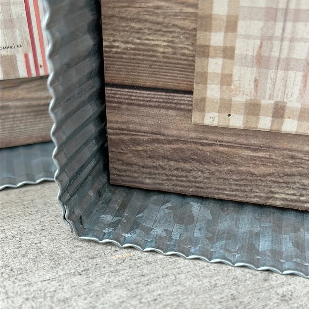 Rustic Farmhouse Cottage Shabby Chic tabletop/Wall Art Set with wood and metal
